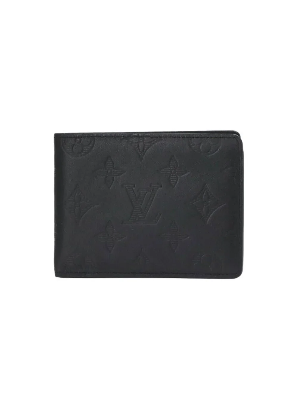Louis Vuitton Monogram Shadow Portefeuille Multiple Bifold Wallet Black